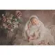 KD新品油畫風新生兒拍攝衣服網紗嬰兒攝影道具滿月百天寶寶拍照服