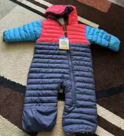 COLUMBIA Powder Lite Reversible Hooded Bunting Snowsuit Baby Girl SZ 6-12M NWT