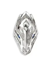 John Hardy Men's Sterling Silver Naga Blue Sapphire & Diamond Dragon Ring