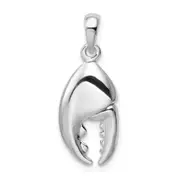 Sterling Silver De-Ani Rhodium-Plated 3D Moveable Lobster Claw Pendant