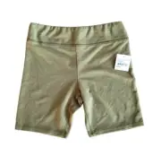 NWT FRESHMAN 1996 Olive Green Pull On Biker Short Girl