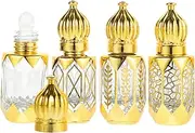 DRESSOOS 4Pcs Essential Oil Roller Bottles Empty Portable Containers for Perfume Essential Oils Aromatherapy Travel UV Protection Convenient for Home the Go