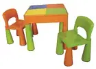 NEW Super Kids Multicolour Table And Chairs With Block Top from Mr Toys