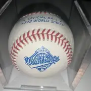 1993 MLB World Series Rawlings Baseball in Acrylic Cube Blue Jays vs Phillies