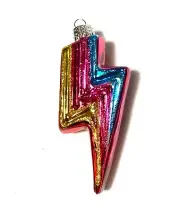 BRAND NEW MACY'S FLASH HOLIDAY LANE PURPLE GLASS CHRISTMAS ORNAMENT 4"L HANDMADE