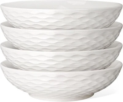 Artena Pasta Bowls 32oz, Ceramic Large Salad Bowls Set Serving Bowl of 4