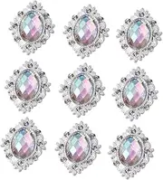 HAWILLOSCH 10pcs Alloy Rhinestone Shoe Decoration Stickers DIY for Women Instant Accessory for Flats Boots Sandals and Elegant Ab Color Design
