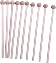 HONITANO 10Pcs Percussion Mallets Natural Color Musical Instrument Drumsticks Safe Durable Gadget for Lightweight and Easy to Use for Various Percussion Instruments