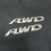 2x Chrome AWD Big Metal Decal Emblem Sticker Badge 4WD 4x4 Sport Motors 3d Turbo (for: Peugeot)
