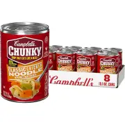 Campbell’s Chunky Soup, Classic Chicken Noodle Soup, 16.1 Oz Can Case of 8