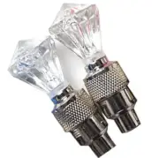LED Diamond Gem Light 2X Red Tire Wheels Valve Stem Caps Car Truck Motorcycle
