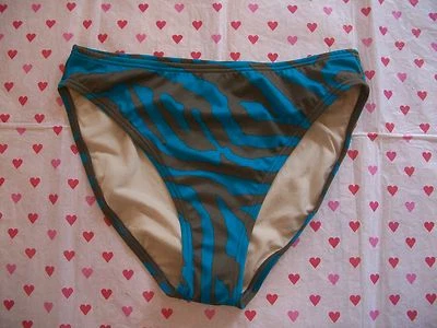 VICTORIA'S SECRET BIKINI BOTTOM ONLY SMALL BROWN BLUE ANIMAL PRINT NEW WITH TAG