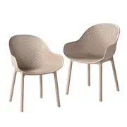 Furb Outdoor Dining Chairs Set of 2 Plastic Kitchen Chair Camel
