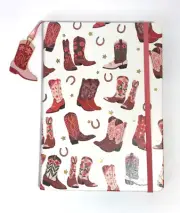 Eccolo Nancy McKenzie Boots Lined Journal Notebook Bookmark Elastic Band