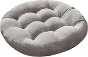 Floor Pillow Cushions, Solid Round Seat Cushion, Patio Chair Cushion,Throw Cushion for Indoor/Outdoor Furniture Sitting Living Room Garden (Grey,22x22Inch)