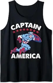 [Marvel] Captain America Vintage Action Pose Star Banner Tank Top