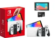 NEW Nintendo Switch OLED 64GB with Screen Protector and 16GB SD Card Bundle