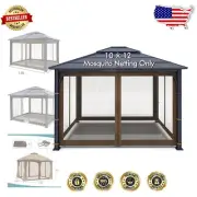 Brown Gazebo Mosquito Netting - 10' x 12' Replacement Screen with Double Zippers