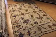 5' x 7' One of a kind Kazakh handmade tribal kilim hand-woven embroidered Pm75