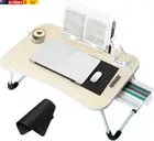Laptop Bed Desk, Notebook Bed Table Stand, Portable Foldable Lap Bed Desk and Wr