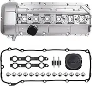 Upgrade Aluminum Engine Valve Cover Kit 11121432928 Compatible with BMW E46 323i 325i 325xi 328i 330i 330xi 528i 525i 530i X5 Z3 M52/M54 E39 2.5L 2.8L 3.0L 1998-08/2002 W/Gasket & Bolts