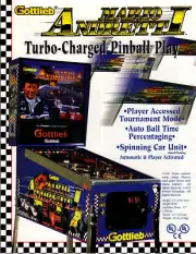 MARIO ANDRETTI Original PROMO Pinball Flyer GOTTLIEB 1995 FORMULA ONE INDY 500