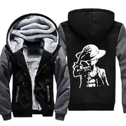 One Piece Monkey D. Luffy Hoodie Anime Outerwear Anime Graphic For Couple's Men's Women's Adults' Hot Stamping Casual Daily