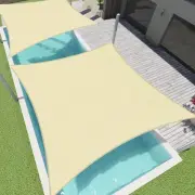 8' 10' 13' Rectangle Curve Sun Shade Sail Home Garden Pool Patio Cover Canopy