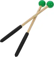 Kisangel 1Pairs Drum Mallets with Heads for Tongue Drum Glockenspiel Marimba and Xylophone Strong Comfortable and Durable Percussion Instrument Sticks