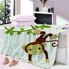 Monkey Bear Primary Antennae 3D Warm Plush Fleece Blanket Picnic Sofa Couch