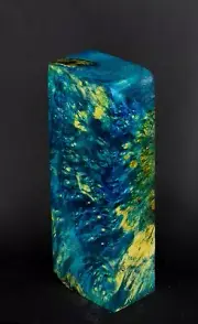 ALBINO DOTS MAPLE BURL IN BLUES SKY TONES STABILISATION 128*47*31 mm