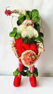 Rare Mark Roberts Strawberry Pie Fairy Holding Strawberry Pie Vintage 14” Box