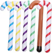 WHAMVOX 6pc Giant Inflatable Candy Cane Canes Walking Stick Costumes for Adults