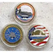 3 Pcs US NAVY USS Dwight D. Eisenhower 69, CVN-70, CVN-71 Challenge Coin