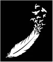 Bird Feather Vinyl Decal | White | Made in USA by Foxtail Decals | for Car Windows, Tablets, Laptops, Water Bottles, etc. | 3.6 x 4.75 inch