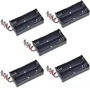 5Pcs 7.4V 18650 2 x 3.7V Battery Holder Case Plastic Battery Storage Box with Wire Leads