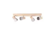 Kofi 4-Light Wooden Base Concerete Shade Ceiling Spot Light Lamp Cement Grey