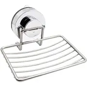 Cup Shower Soap Dish Wall-Mounted Soap Caddy Rustproof Stainless Steel Soap Saver Sponge Holder for Bathroom, Kitchen Sink, Silver