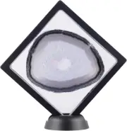 Agate Slices Display Stand Box, Medallion Coin Gemstone Jewelry Specimen Show Ca