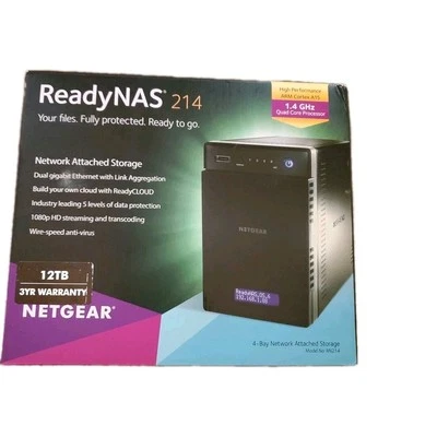 NETGEAR ReadyNAS 214 4-Bay Network Attached Storage Sealed RN214D43-100NES Read