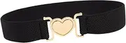 [Tadill] Women Elastic Waist Belt Lady Cinch for Party Holidays Dating Birthday Gift, Gold Buckle