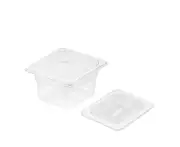 SOGA 100mm Clear Gastronorm GN Pan 1/6 Food Tray Storage with Lid