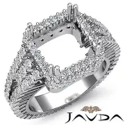 Diamond Engagement Halo Prong Ring Princess Semi Mount Platinum 2.5Ct