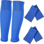 [BRIGHTFUFU] Men's Soccer Leg Sleeves 2 Pairs Compression Socks Shin Guards Leg Warmers for Sports Protection