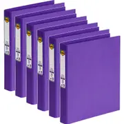 Marbig Ring Binder File Folder PE 25mm 2D A4 Purple Box 6