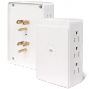 Plug in Outlet Extender,2 Pack 6 Grounded Outlet to The Side,Wall tap Side Ac...