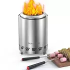 New 9.6" Smokeless Tabletop Fire Pit, 304 Stainless, Removable Ash Pan, Outdoor