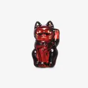 Baccarat Maneki Neko Lucky Fortune RED VERSION Cat Figurine Crystal Japan NEW