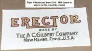1916-19 A.C. GILBERT / MYSTO TYPE I ERECTOR SET BOX DECAL