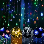Christmas LED Curtain Window Xmas Tree String Fairy Lights Waterproof Decor Xmas